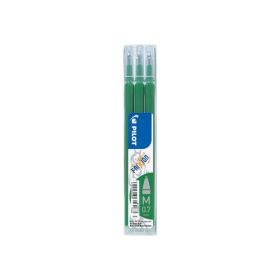Pilot Recambio de gel borrable para Frixion Ball / Frixion Clicker - Pack de 3 unidades - Punta de bola redonda 0.7mm - Trazo 0.4mm - Color Verde