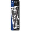 Staedtler Mars Lumograph Black Artist Pencil 100B Pack de 6 Lapices de Grafito - Resistencia a la Rotura - Graduaciones Surtidas