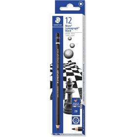 Staedtler Mars Lumograph Black Artist Pencil 100B Lapiz de Grafito - Mina 2B - Resistencia a la Rotura - Madera de Bosques Sostenibles
