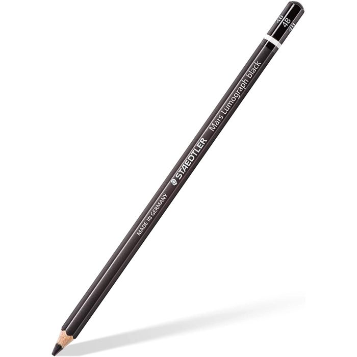 Staedtler Mars Lumograph Black Artist Pencil 100B Lapiz de Grafito - Mina 4B - Resistencia a la Rotura - Madera de Bosques Sostenibles
