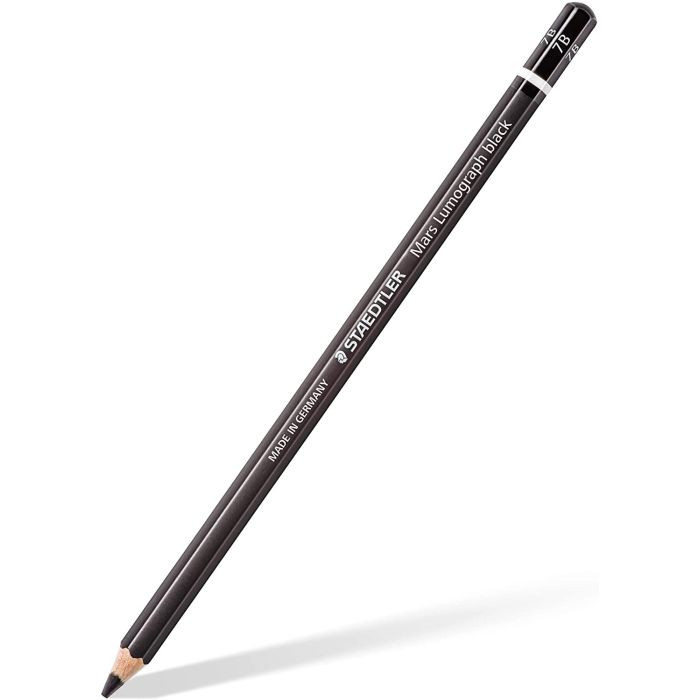 Staedtler Mars Lumograph Black Artist Pencil 100B Lapiz de Grafito - Mina 7B - Resistencia a la Rotura - Madera de Bosques Sostenibles