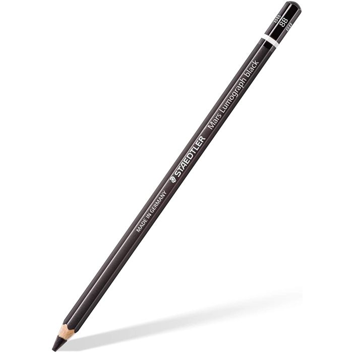 Staedtler Mars Lumograph Black Artist Pencil 100B Lapiz de Grafito - Mina 8B - Resistencia a la Rotura - Madera de Bosques Sostenibles