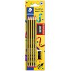Staedtler Noris 120 Pack de 8 Lapices de Grafito Hexagonales + Goma de Borrar + Sacapuntas - Mina HB Ultrarresistente de 2mm - Madera de Bosques Sostenibles