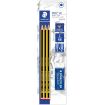 Staedtler Noris 120 Pack de 3 Lapices de Grafito Hexagonales 2HB + 1 Gomas de Borrar Mars Plastic - Madera de Bosques Sostenibles