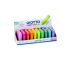 Giotto Happy Gomma Expositor de 40 Gomas de Borrar - Forma de Lapiz - Para Borrar Grafito - 10 Colores Fluo