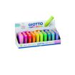 Giotto Happy Gomma Expositor de 40 Gomas de Borrar - Forma de Lapiz - Para Borrar Grafito - 10 Colores Fluo