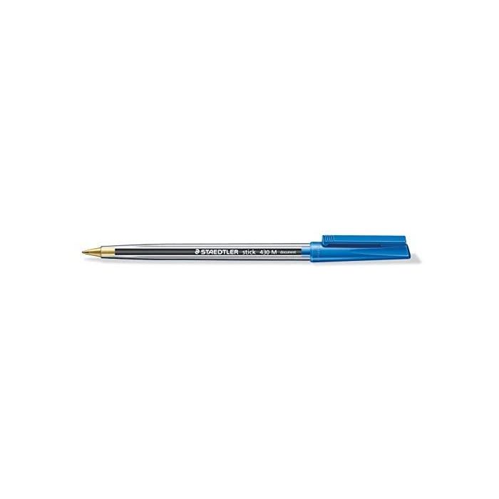 Staedtler Stick 430 Boligrafo con Capuchon - Punta 0.35mm - Tinta Endeleble - Color Azul
