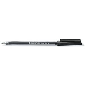 Staedtler Stick 430 Boligrafo con Capuchon - Punta 0.35mm - Tinta Endeleble - Color Negro