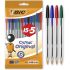 Bic Cristal Original 15+5 Pack de 20 Boligrafos de Bola - Punta Redonda de 1.0mm - Trazo 0.4mm - Tinta con Base de Aceite - Colores Surtidos