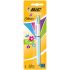 Bic 4 Colours Fun Boligrafo de Bola Retractil - Punta Media de 1.0mm - Tinta con Base de Aceite - Tinta de Colores: Rosa, Morado, Turquesa y Verde Lima