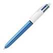 Bic 4 Colours Original Boligrafo de Bola Retractil - Punta Media de 1.0 mm - Tinta con Base de Aceite - Cuerpo Azul/Blanco - 4 Colores
