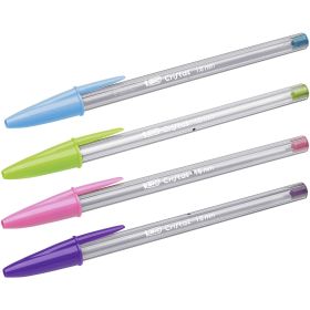 Bic Cristal Fun Pack de 20 Boligrafos de Bola - Punta Redonda de 1.6mm - Trazo 0.42mm - Tinta con Base de Aceite - Colores Surtidos