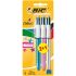 Bic 4 Colours Shine 2+1 Pack de 3 Boligrafos de Bola Retractil - Punta Media de 1.0mm - Tinta con Base de Aceite - Cuerpo de Colores Metalicos Surtidos - 4 Colores