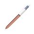 Bic 4 Colours Rose Gold Boligrafo de Bola Retractil - Punta Media de 1.0 mm - Tinta con Base de Aceite - Cuerpo Rosa Metalizado/Blanco