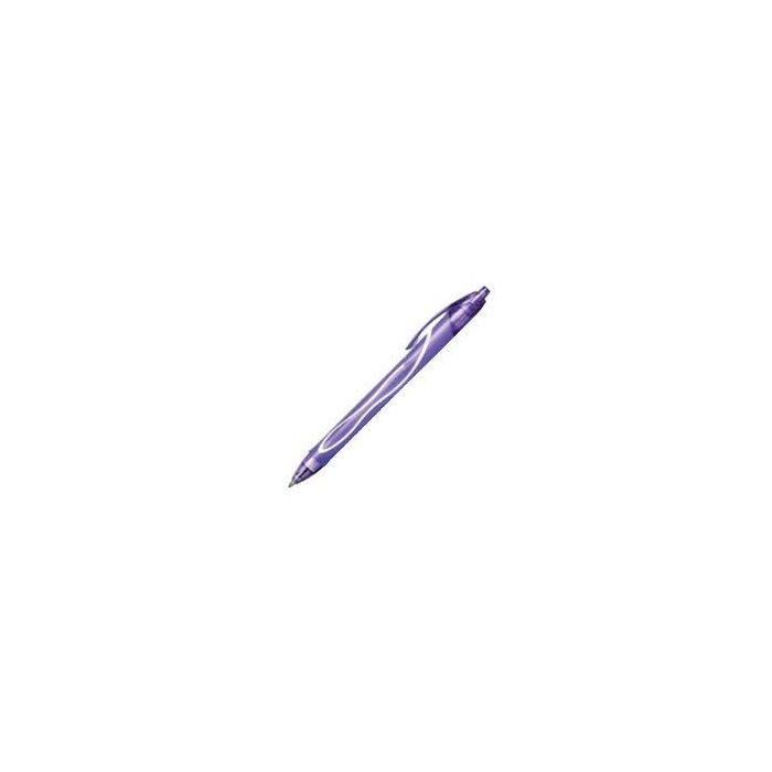 Bic Gel-Ocity Quick Dry Boligrafo Retractil - Punta Media de 0.7mm - Tinta de Gel - Secado Ultra Rapido - No Mancha el Papel - Color Violeta
