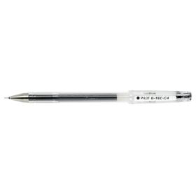 Pilot Boligrafo de Gel G-Tec C4 - Extra Fino - Recargable - Punta de Bola 0.4mm - Trazo 0.2mm - Color Negro