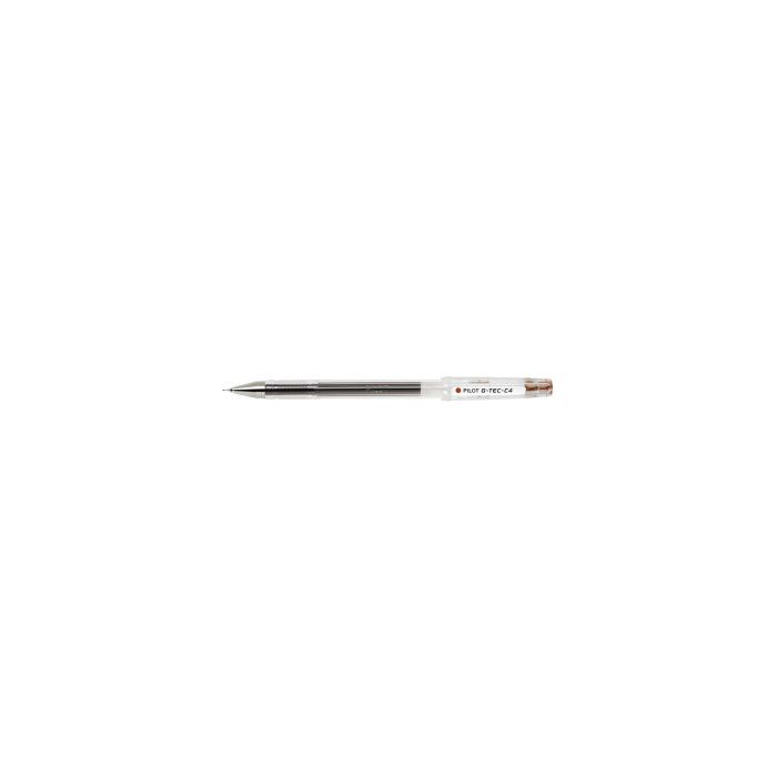 Pilot Boligrafo de Gel G-Tec C4 - Extra Fino - Recargable - Punta de Bola 0.4mm - Trazo 0.2mm - Color Marron