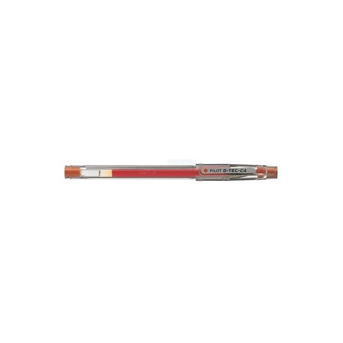 Pilot Boligrafo de Gel G-Tec C4 - Extra Fino - Recargable - Punta de Bola 0.4mm - Trazo 0.2mm - Color Naranja