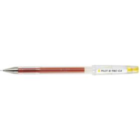 Pilot Boligrafo de Gel G-Tec C4 - Extra Fino - Recargable - Punta de Bola 0.4mm - Trazo 0.2mm - Color Amarillo