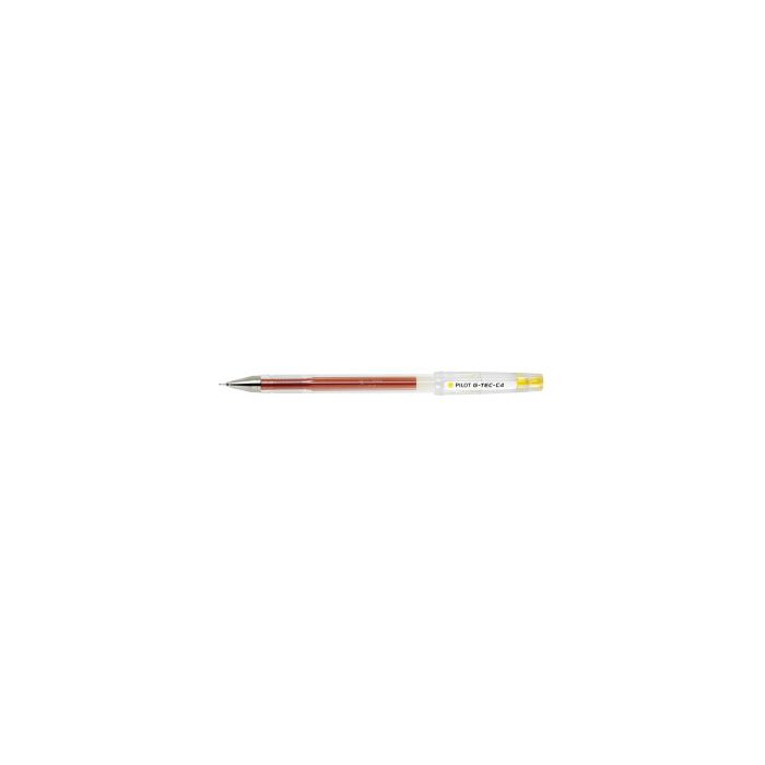 Pilot Boligrafo de Gel G-Tec C4 - Extra Fino - Recargable - Punta de Bola 0.4mm - Trazo 0.2mm - Color Amarillo