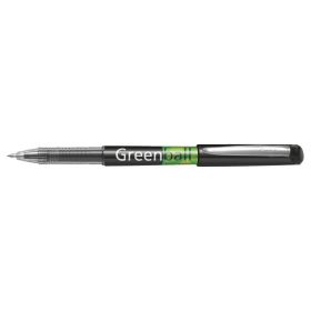 Pilot Boligrafo de Tinta Liquida Greenball - Recargable - Fabricado con Plastico Reciclado - Punta Media 0.7mm - Trazo 0.35mm - Color Negro