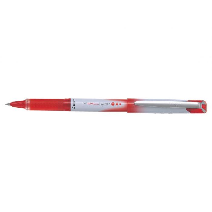 Pilot Boligrafo de Tinta Liquida V Ball Grip 07 - Punta de Bola Conica 0.7mm - Trazo 0.5mm - Grip de Goma - Color Rojo