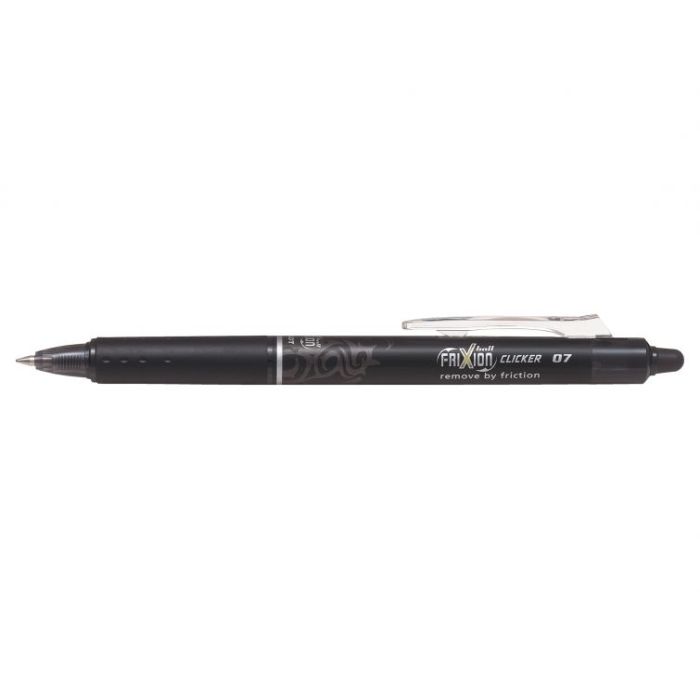 Pilot Boligrafo de gel borrable retractil Frixion Clicker - Punta de bola redonda 0.7mm - Trazo 0.4mm - Grip ergonomico - Color Negro