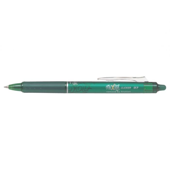 Pilot Boligrafo de gel borrable retractil Frixion Clicker - Punta de bola redonda 0.7mm - Trazo 0.4mm - Grip ergonomico - Color Verde