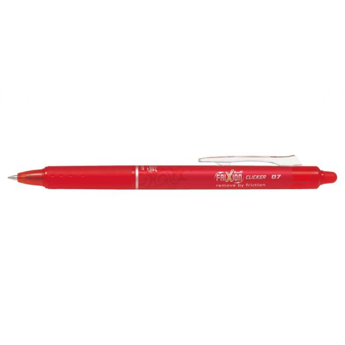 Pilot Boligrafo de gel borrable retractil Frixion Clicker - Punta de bola redonda 0.7mm - Trazo 0.4mm - Grip ergonomico - Color Rojo