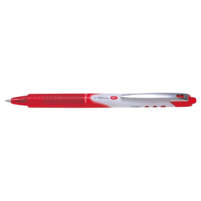 Pilot Boligrafo de Tinta Liquida V Ball RT 07 - Retractil - Punta de Bola Conica 0.5mm - Trazo 0.25mm - Grip de Goma - Color Rojo