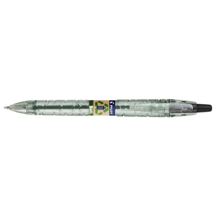 Pilot Boligrafo de Bola Retractil B2P Ecoball BeGreen - Punta Redonda 1mm - Trazo 0.27mm - 86,64% de Plastico Reciclado - Recargable - Color Negro