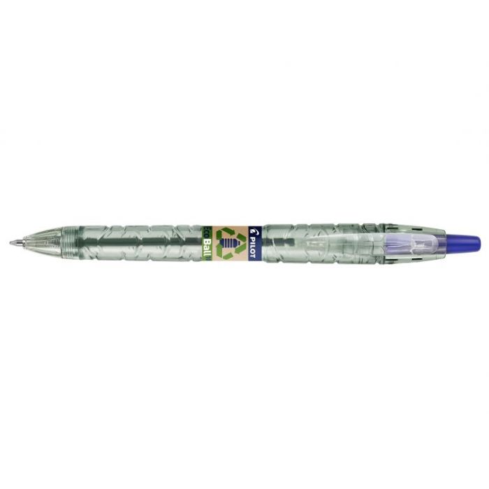 Pilot Boligrafo de Bola Retractil B2P Ecoball BeGreen - Punta Redonda 1mm - Trazo 0.27mm - 86,64% de Plastico Reciclado - Recargable - Color Azul