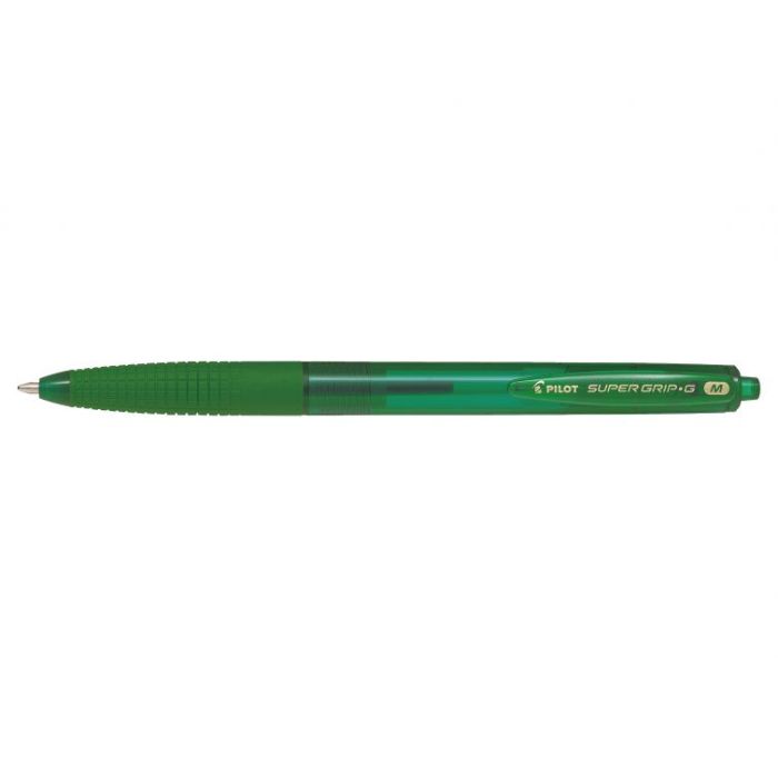 Pilot Boligrafo de Bola Retractil SuperGrip G - Punta Redonda 1.0mm - Trazo 0.4mm - Tinta de Aceite - Grip Ergonomico - Color Verde