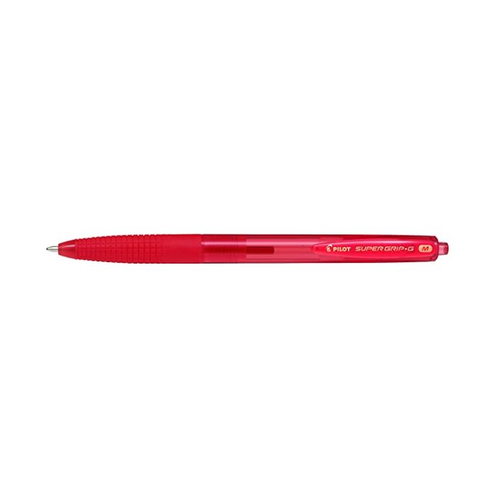 Pilot Boligrafo de Bola Retractil SuperGrip G - Punta Redonda 1.0mm - Trazo 0.4mm - Tinta de Aceite - Grip Ergonomico - Color Rojo