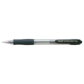 Pilot Boligrafo de Bola Retractil SuperGrip - Punta Redonda 1.0mm - Trazo 0.27mm - Tinta de Aceite - Grip Ergonomico - Color Negro