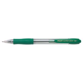 Pilot Boligrafo de Bola Retractil SuperGrip - Punta Redonda 1.0mm - Trazo 0.27mm - Tinta de Aceite - Grip Ergonomico - Color Verde