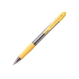 Pilot Boligrafo de Bola Retractil SuperGrip - Punta Redonda 1.0mm - Trazo 0.27mm - Tinta de Aceite - Grip Ergonomico - Color Amarillo