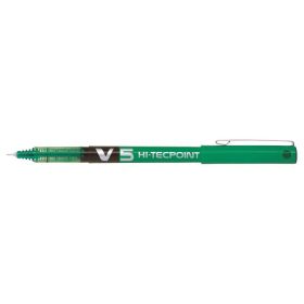 Pilot Boligrafo de tinta liquida V5 HI-Tecpoint Rollerball - Punta fina de aguja 0.5mm - Trazo 0.3mm - Color Verde