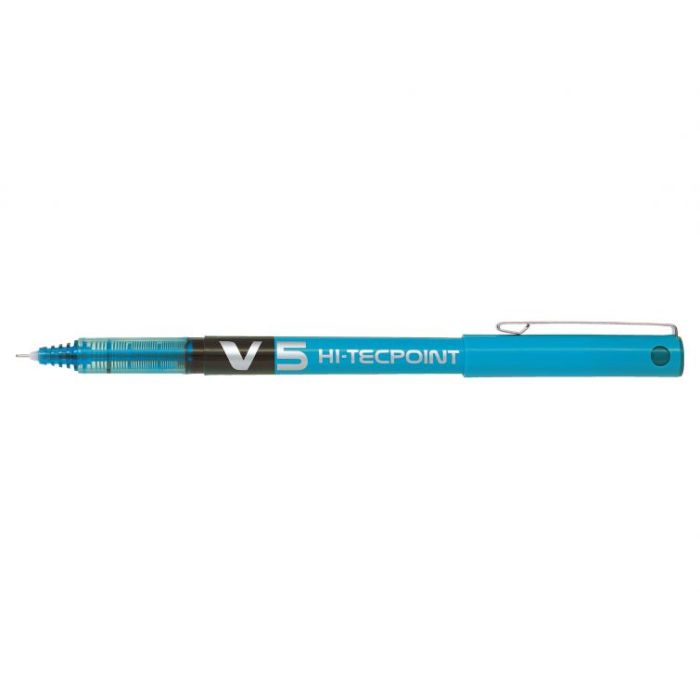 Pilot Boligrafo de tinta liquida V5 HI-Tecpoint Rollerball - Punta fina de aguja 0.5mm - Trazo 0.3mm - Color Azul Claro