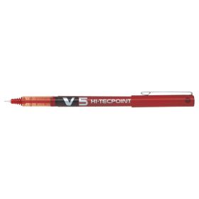 Pilot Boligrafo de tinta liquida V5 HI-Tecpoint Rollerball - Punta fina de aguja 0.5mm - Trazo 0.3mm - Color Rojo