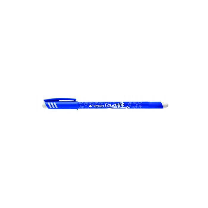 Giotto Tratto Cancellik Boligrafo de Bola - Tinta Borrable - Trazo 0.4mm - Doble Goma - Color Azul