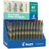 Pilot Expositor 60 Boligrafos de Bola Retractiles B2P Ecoball BeGreen + 10 B2P Gel BeGreen - 86,64% de Plastico Reciclado - Recargable - Colores surtidos