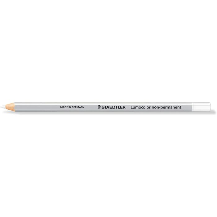 Staedtler Lumocolor 108 Lapiz de Color Hexagonal - Especial para Superfiices Lisas - Marcado Opaco - Color Blanco