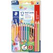 Staedtler Jumbo Noris 128 Pack de 12 Lapices Triangulares de Colores - Diseño Ergonomico - Colores Surtidos