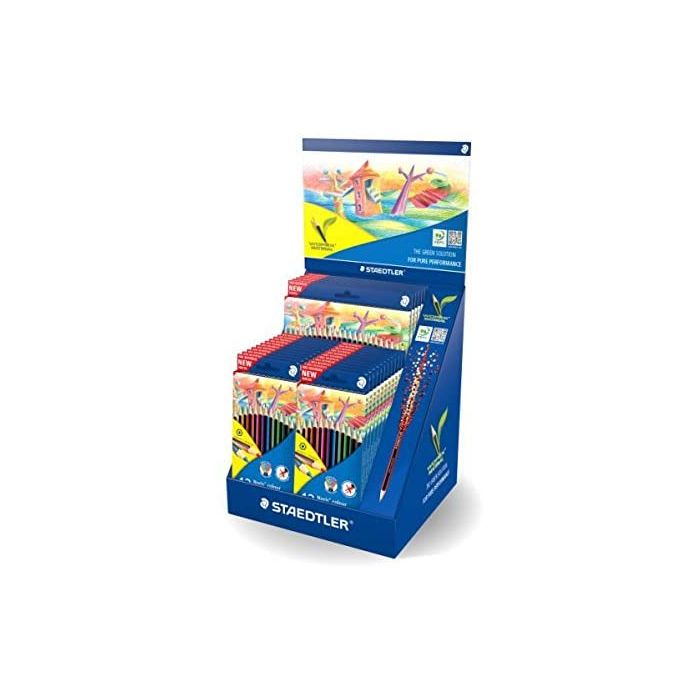 Staedtler Noris Colour 185 Expositor con 20 Estuches de Lapices de Colores - Diseño Hexagonal -  - Colores Surtidos
