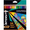 Bic Intensity Color Up Caja de 24 Lapices Triangulares de Colores Surtidos - Fabricados en Resina - Mina Ultraresistente de 3.20mm