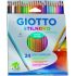 Giotto Stilnovo Acquarell Pack de 24 Lapices de Colores Acuarelables Hexagonales - Mina 3.3 mm - Madera - Colores Surtidos
