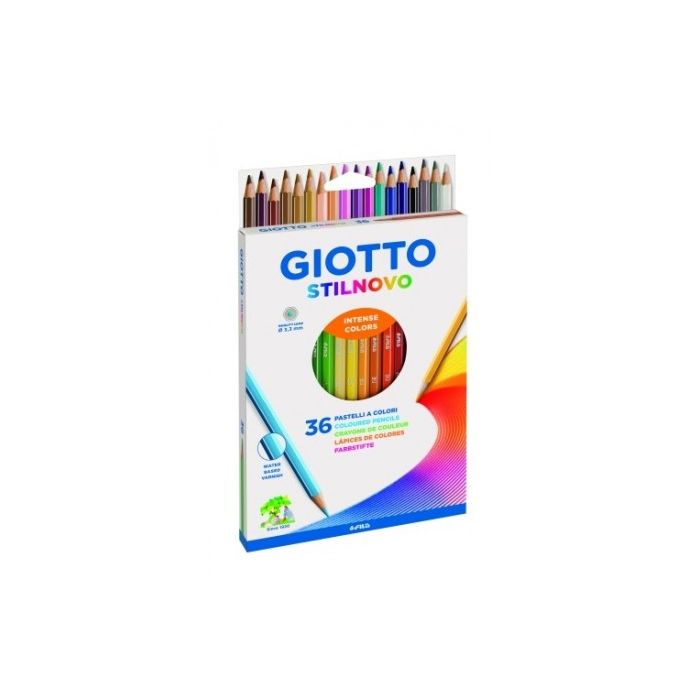 Giotto Stilnovo Pack de 36 Lapices Hexagonales de Colores - Mina 3.3mm - Madera - Colores Surtidos