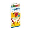 Giotto Elios Giant Wood Free Pack de 24 Lapices Triangulares de Colores - Sin Madera - Mina 5 mm - Colores Surtidos