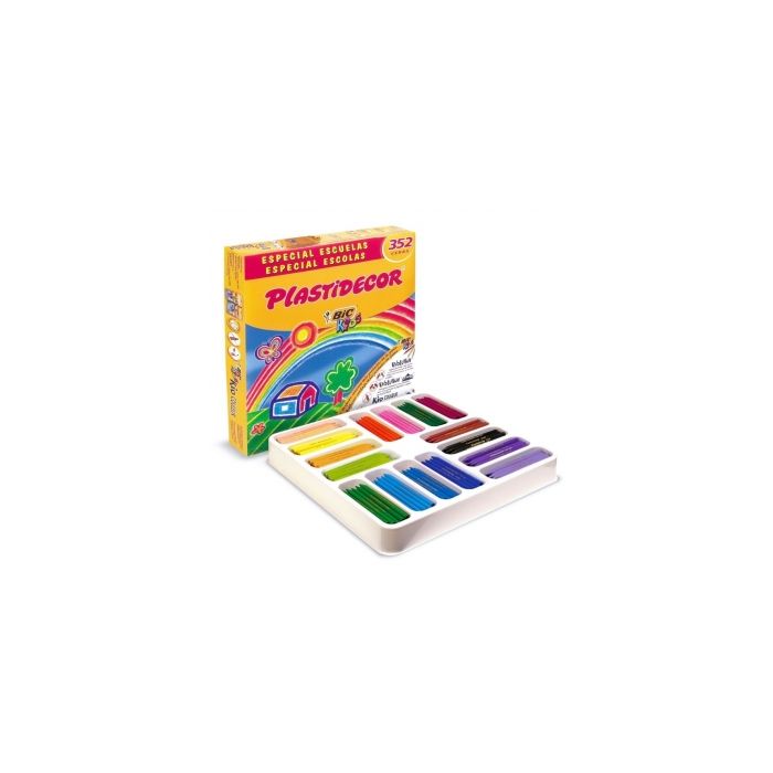 Bic Kids Plastidecor Caja de 352 Lapices de Cera - Extraresistentes - Facil de Sacar Punta - No Mancha